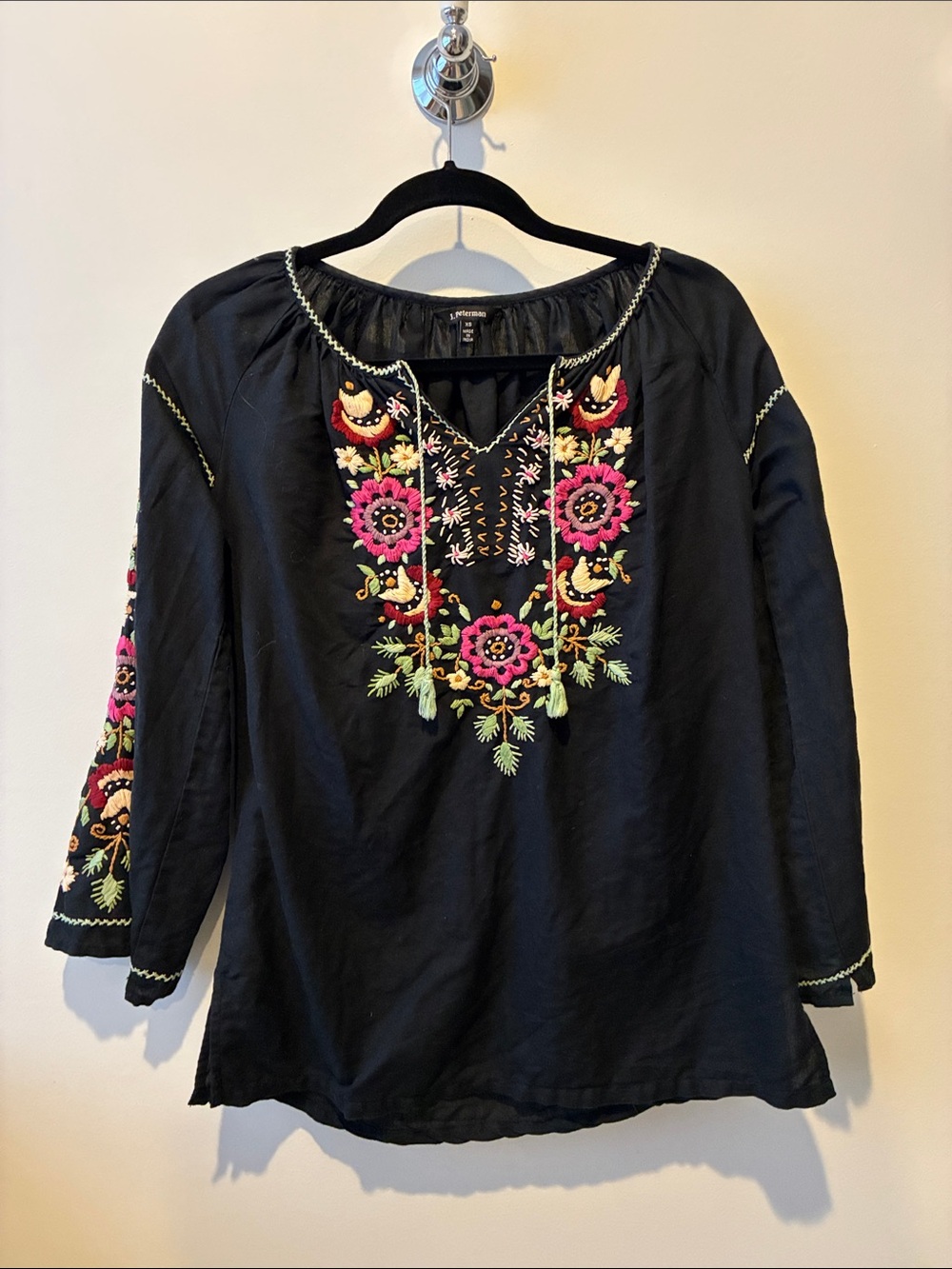 J. Peterman embroidered tunic top